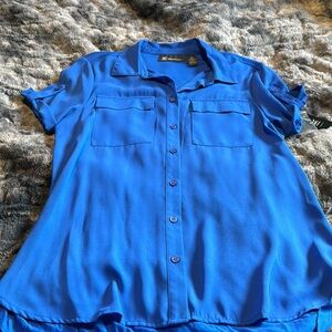 INC international Concepts, size small, blue, short sleeve, collared shirt